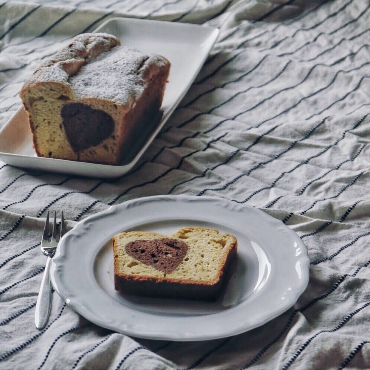 Kuchen mit Schokoherz