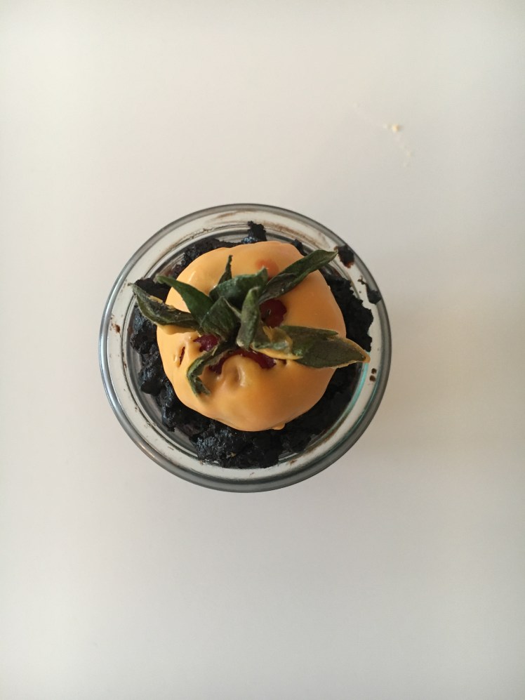 coming up carrots, Schokoküchlein mit Erdbeeren