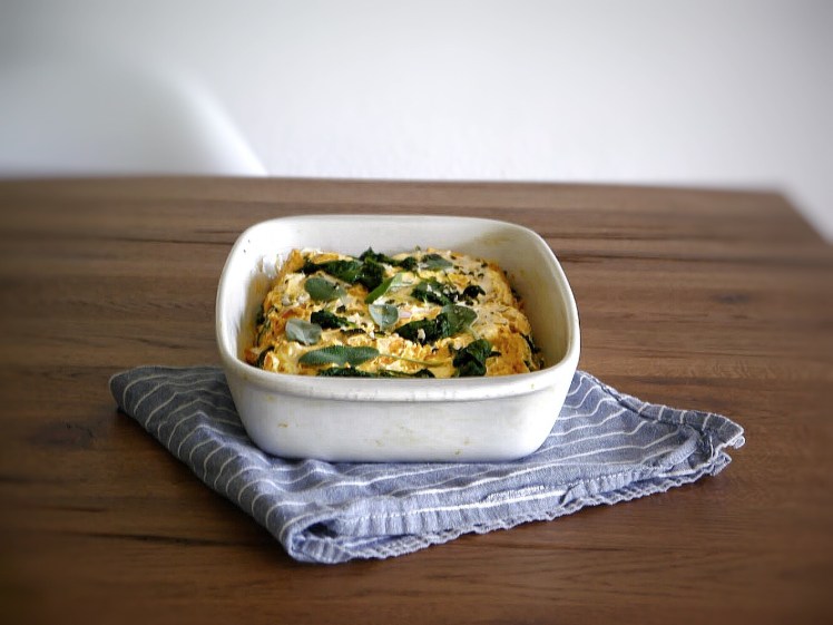 Kürbis Spinat Lasagne mit Salbei
